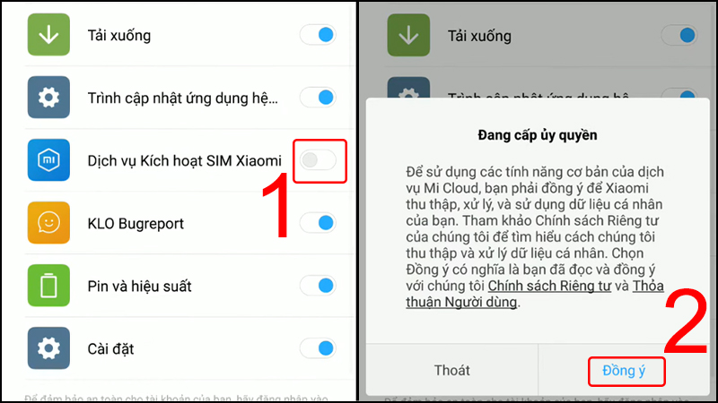 Cấp phép cho dịch vụ SIM Xiaomi