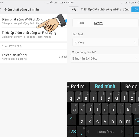 Thiết lập điểm phát sóng Wifi di động