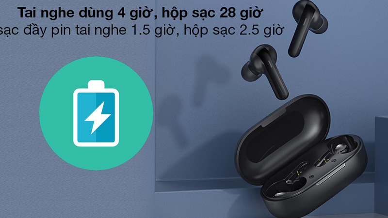 Thời lượng pin của tai nghe Bluetooth khá lâu