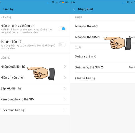 Nhập từ thẻ SIM