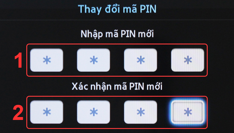 Hướng dẫn cách đổi mã PIN trên tivi Samsung thường và Smart tivi Samsung > Cách đổi mã PIN trên tivi Samsung thường - Bước 4