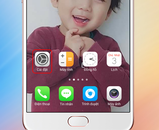 Bước 1:  Đầu tiên bạn vào Cài đặt.