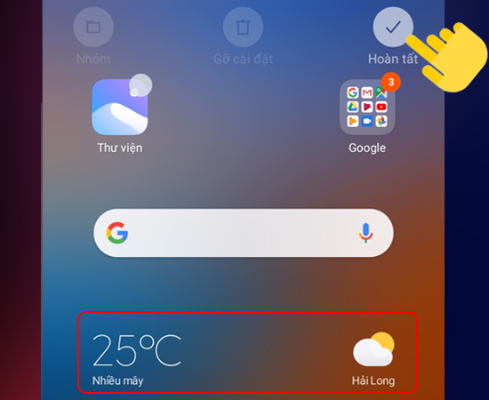 Bước 4: Cuối cùng bạn chọn Hoàn tất.