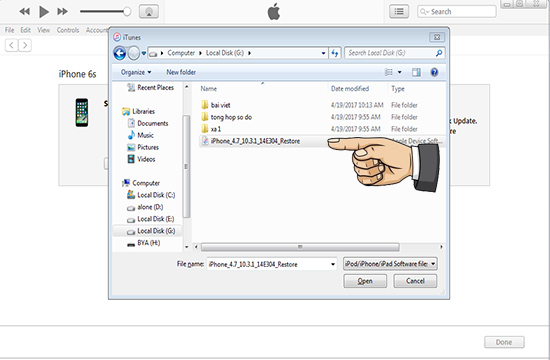 T&igrave;m đến đường dẫn lưu firmware
