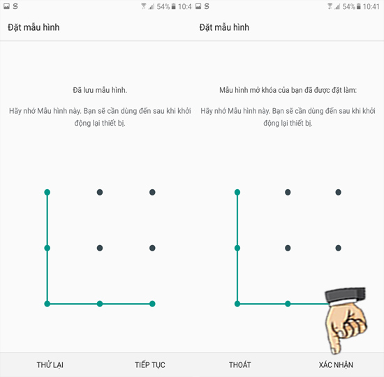 Bước 4: Cài đặt và xác nhận mật khẩu dự phòng.