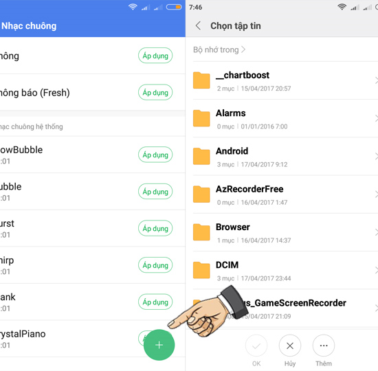 Ngoài ra bạn còn có thể chọn những bài hát khác nhau để làm nhạc chuông.