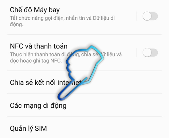 - Bước 3: Chọn c&aacute;c mạng di động