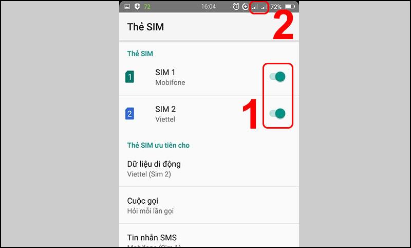 Bật chế độ 2 SIM trên điện thoại Xiaomi