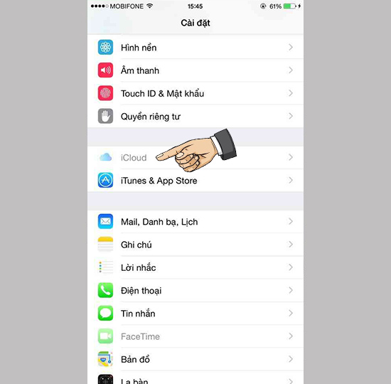 iCloud bị ẩn trong cài đặt của iPhone