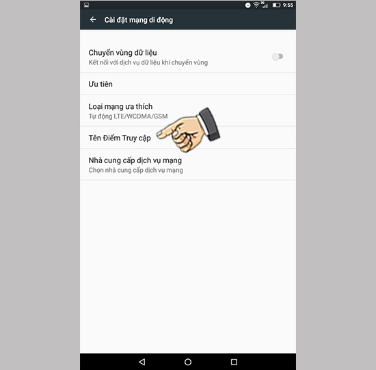 Bước 4: Chọn Tên điểm truy cập
