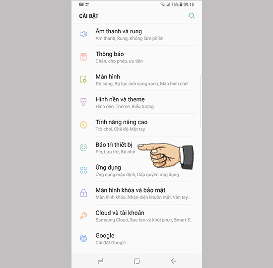 chọn Bảo trì thiết bị