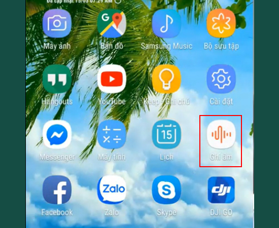 Bước 5: Vào Ghi âm.