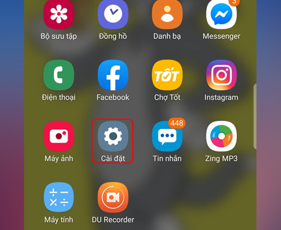 Bước 1: Đầu tiên bạn vào Cài đặt.