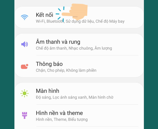 Bước 1: Bạn vào Cài đặt trên màn hình chính chọn Kết nối.