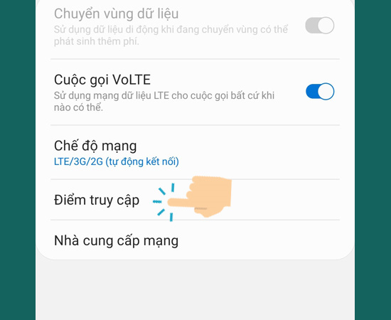 Bước 3: Sau đó bạn chọn lại điểm truy cập.