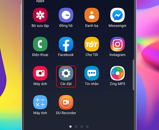 Bước 1: Đầu tiên bạn vào Cài đặt.