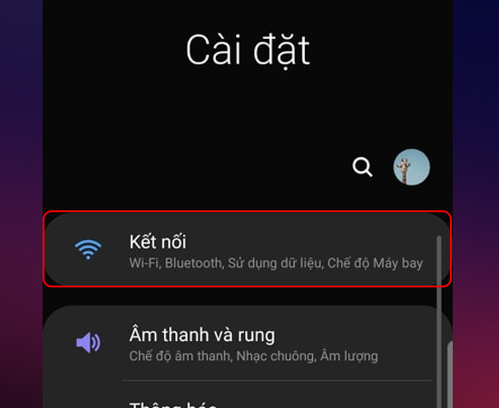Chọn Kết nối