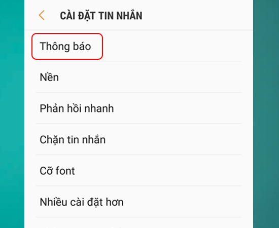 Chọn Thông báo