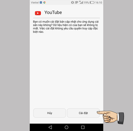 Lỗi 501 không thể cài đặt bản cập nhật YouTube trên CH Play
