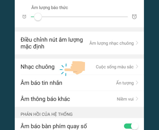 Bước 2: Tiếp theo bạn hãy chọn Nhạc chuông điện thoại.
