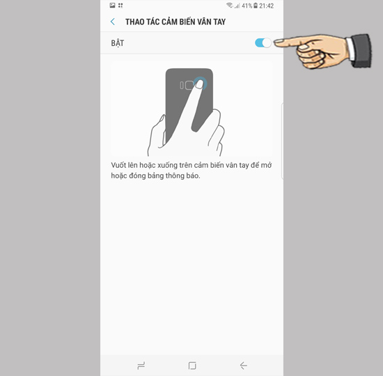 Bước 3: Bật tính năng.