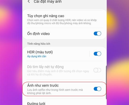 Bước 3: Bạn bật tính năng 