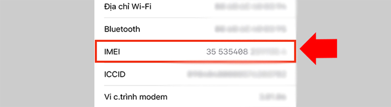IMEI iPhone gồm 15 chữ số