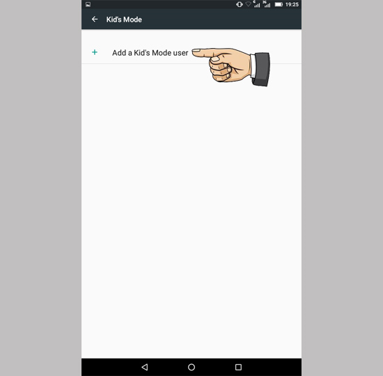 Bước 2: Chọn Add a kid's mode user