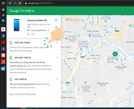 Phát âm thanh để xác định vị trí