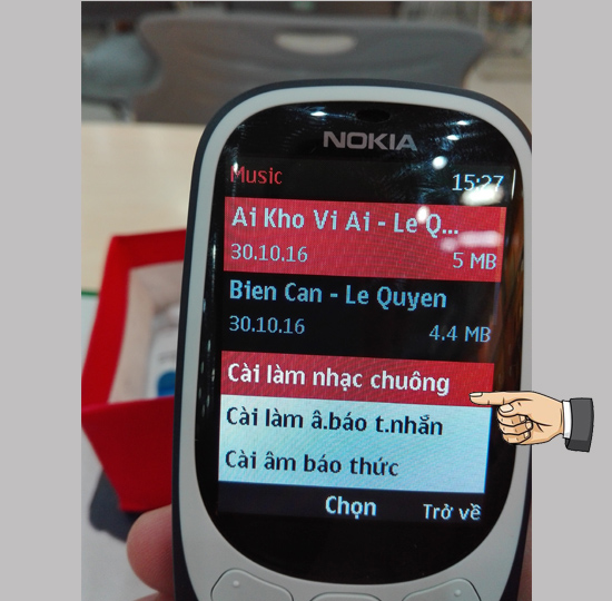 Chọn làm nhạc chuông điện thoại hay tin nhắn