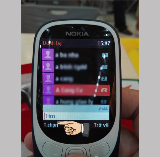 Vào tùy chọn danh bạ