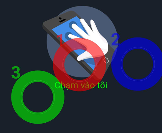 Cuối cùng các bạn chạm tay vào màn hình để kiểm tra điểm cảm ứng nhé.