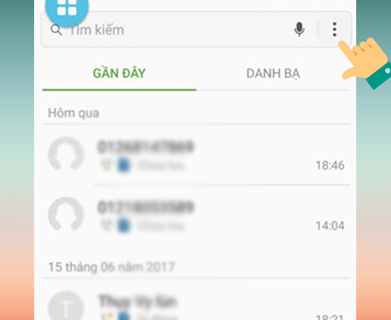 Chọn biểu tượng 3 chấm