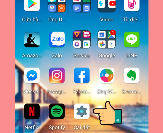 Bước 1: Vào Cài đặt.