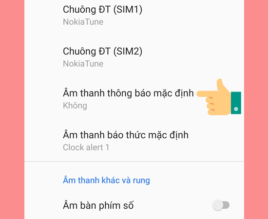 Bước 3: Tại giao diện Âm thanh, bạn chọn Âm thanh thông báo mặc định.