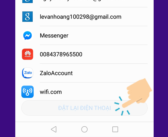 Đặt lại điện thoại