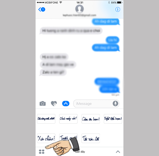 ​Chọn thêm tiện ích iMessage