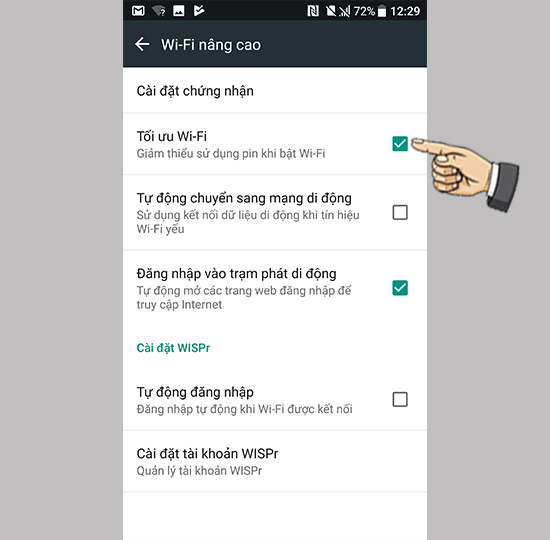 Chọn tối ưu Wifi
