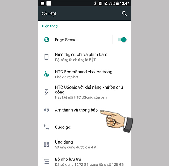 Chọn âm thanh và thông báo