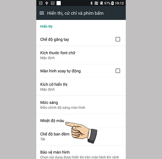 Vào nhiệt độ màu