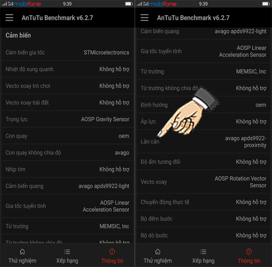 Bước 2: Các cảm biến có trong máy.