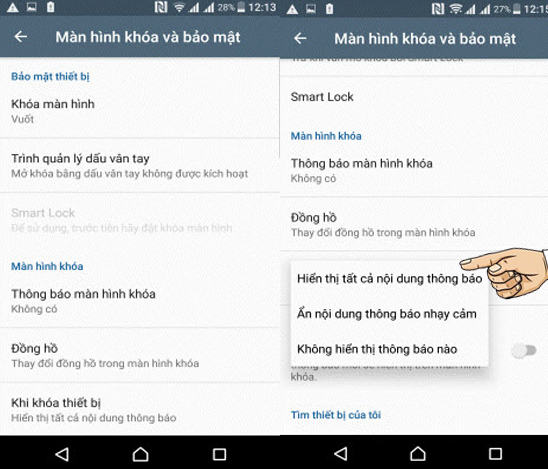 ​Bật thông báo màn hình khóa