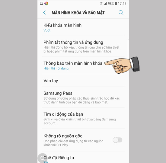​Thông báo và màn hình khóa