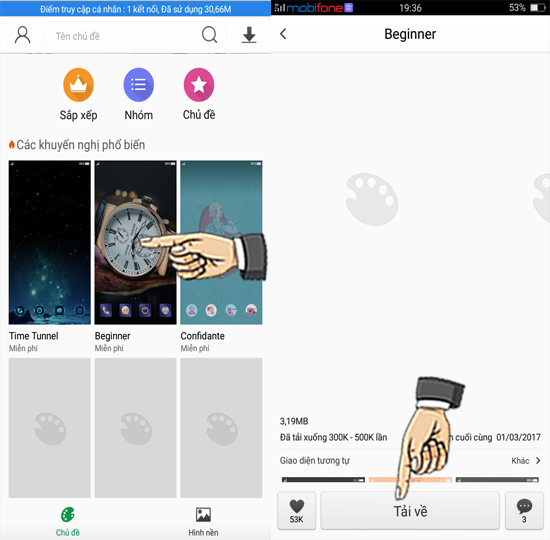 Bước 2: Chọn chủ đề yêu thích và tải về.