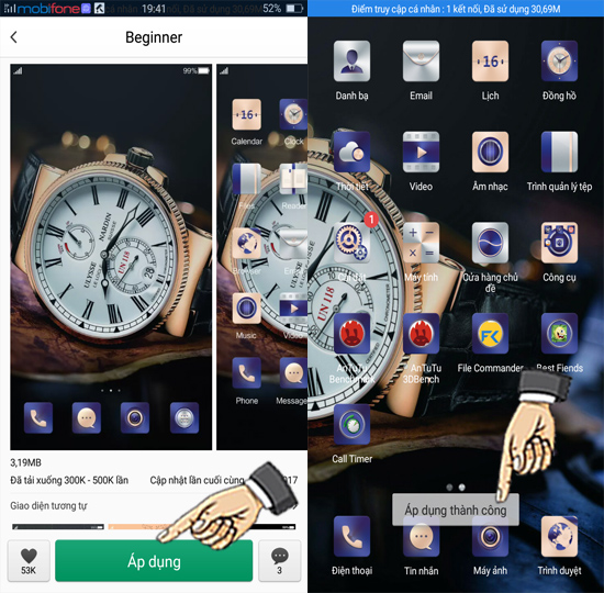 Bước 3: Áp dụng chủ đề vừa chọn.