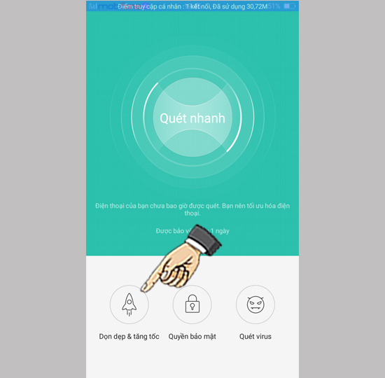 Bước 2: Chọn Dọn dẹp và tăng tốc