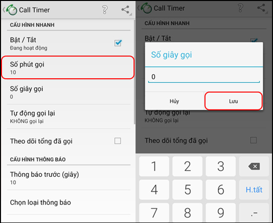 Bước 4: Cuối cùng bạn hãy chọn số giây giới hạn.