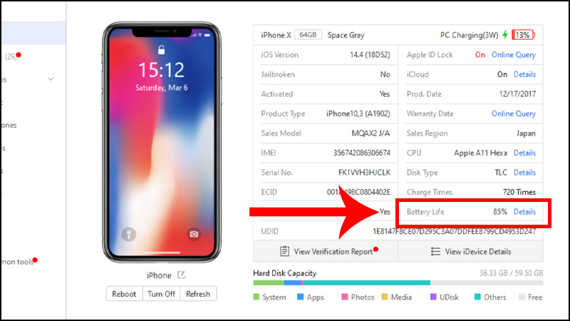 C&aacute;ch kiểm tra độ chai pin tr&ecirc;n iPhone 