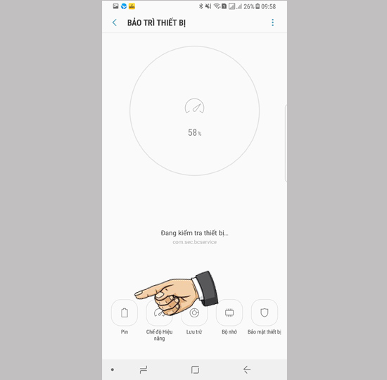 ​Chọn mục Pin