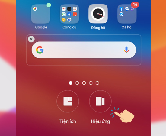 Bước 2: Tiếp theo bạn hãy chọn Hiệu ứng.